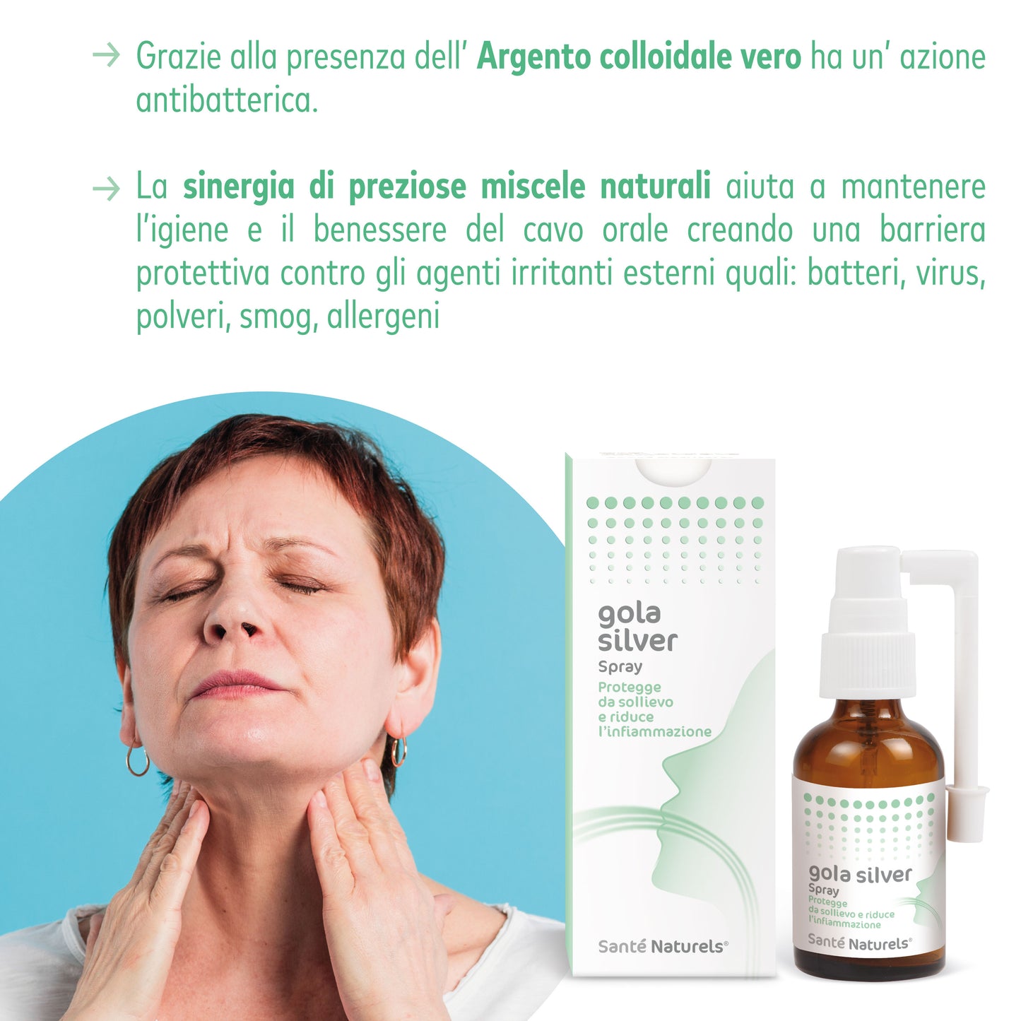 Gola Silver Spray Antinfiammatorio con Argento Colloidale Vero® 30 ml