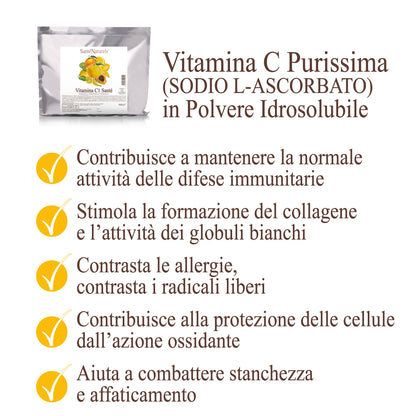 Ascorbato di Sodio Purissimo Vitamina C Polvere Idrosolubile 1 kg