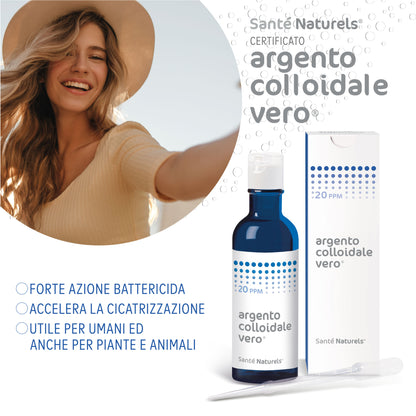 Argento Colloidale Vero® 10ppm 200 ml. Dimensione Particella 0,62 nm