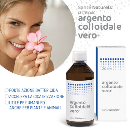 Argento Colloidale Vero® 20ppm 500 ml. Dimensione Particella 0,62 nm