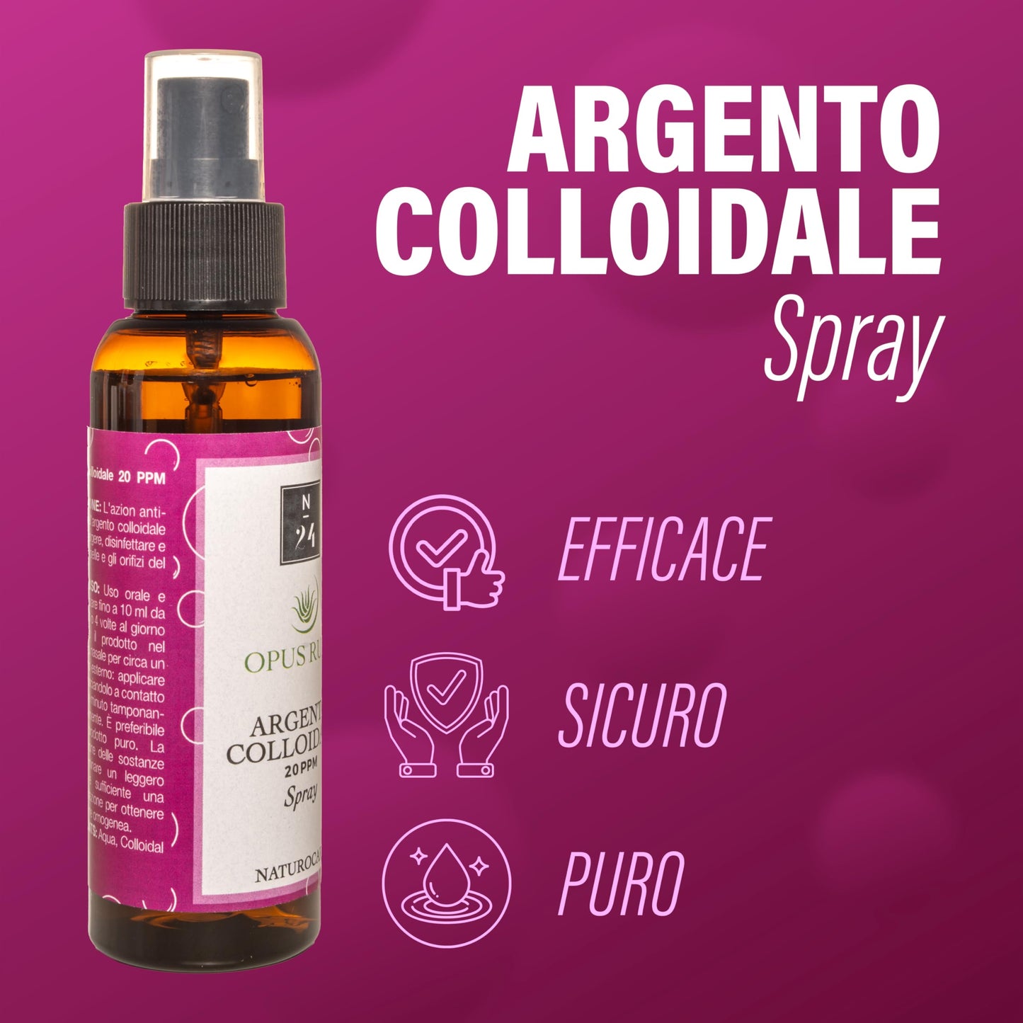 OR argento colloidale 20 ppm spray 100 ml antibatterico, antifungino, antinfiammatorio, antiparassitario, decongestionante