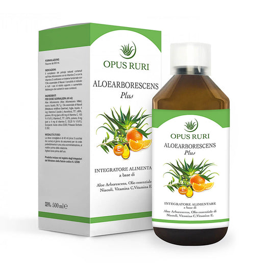 Aloearborescens Plus 500ml per la Funzionalità Drenanti del Sistema Digerente - Opus Ruri