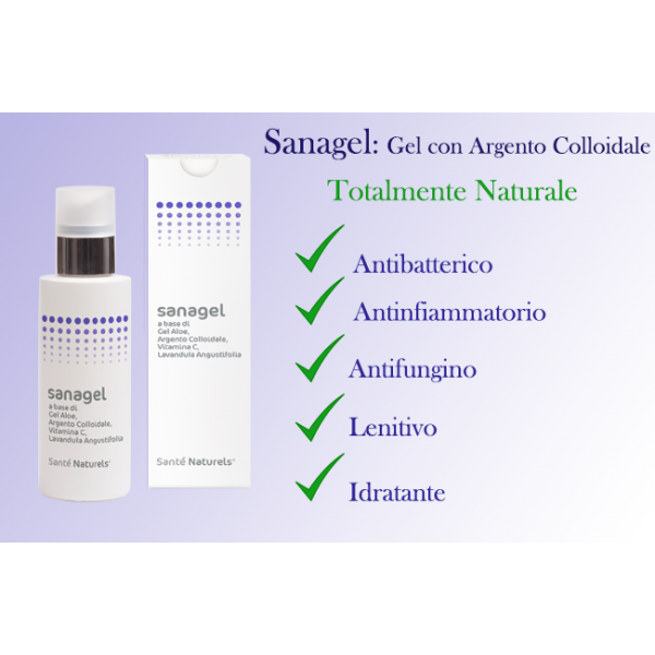 SanaGel con Argento Colloidale Vero®, Vitamina C, Vitamina E, Lavandula Angustifolia