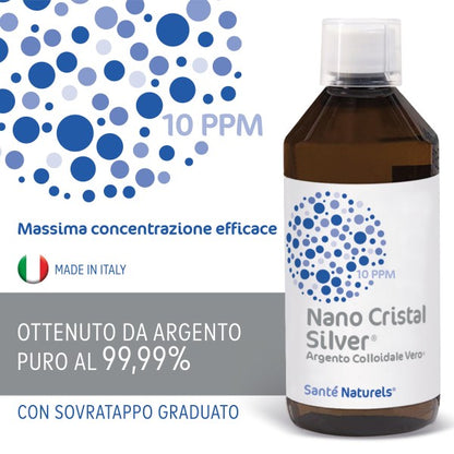 Argento Colloidale Vero® NANO CRISTAL SILVER® 10 ppm 500 ml