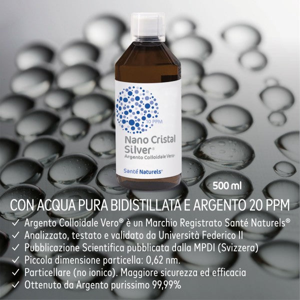 Argento Colloidale Vero® NANO CRISTAL SILVER® 10 ppm 500 ml