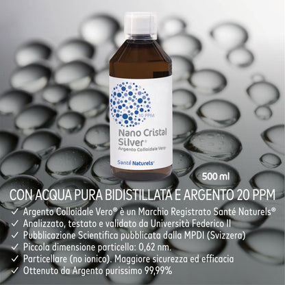 Argento Colloidale Vero® NANO CRISTAL SILVER® 10 ppm 500 ml