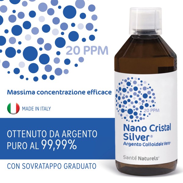 Argento Colloidale Vero® NANO CRISTAL SILVER® 20 ppm 500 ml