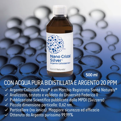 Argento Colloidale Vero® NANO CRISTAL SILVER® 20 ppm 500 ml