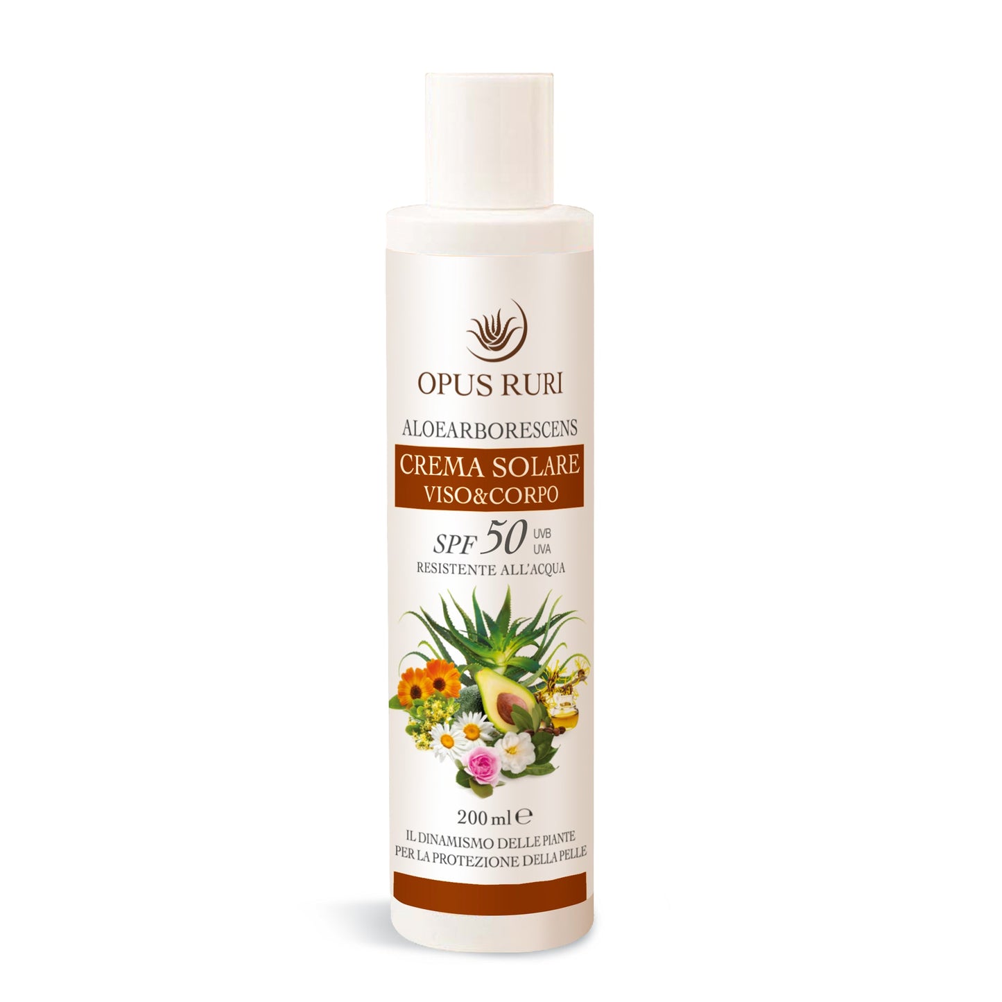 Crema Solare Aloe Arborescens Viso & Corpo SPF50 antiossidante | Protezione sicura dai raggi UVA e UVB - Opus Ruri