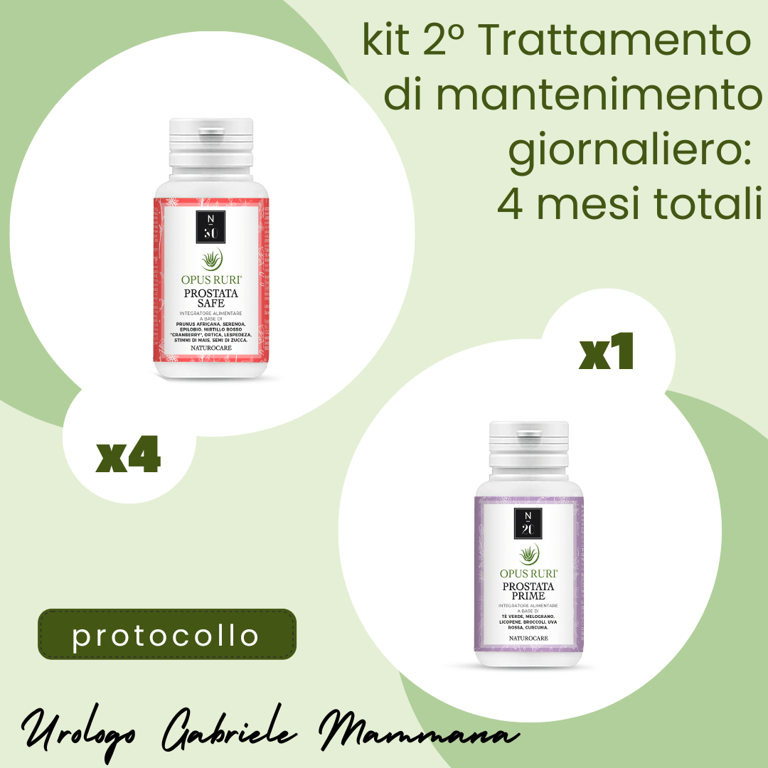 KIT per 2° trattamento di mantenimento giornaliero di 4 mesi del protocollo prostata e vie urinarie - Opus Ruri