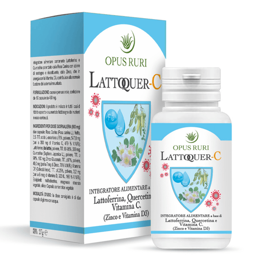 Lattoquer - C 60 Capsule Vegetali da 450mg (Difese immunitarie, contribuisce a ridurre stanchezza e affaticamento) - Opus Ruri