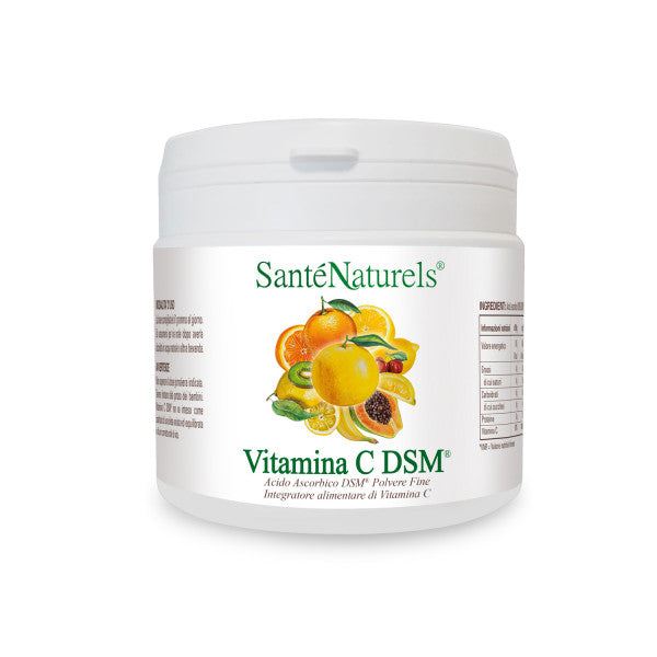 Vitamina C DSM® Polvere Fine. Produzione Europea. Acido Ascorbico. Formati 250 e 500 grammi